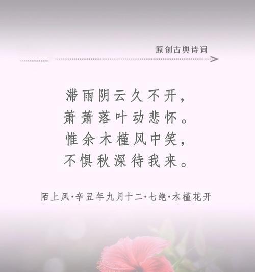 木槿的花语是什么？木槿花语与诗句有何关联？